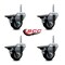 Service Caster 3 Inch Black Polyurethane Wheel Swivel 58 Inch Threaded Stem Caster Set with Brake SCC SCC-TS20S314-PPUB-BLK-PLB-58212-4 - alternate 3